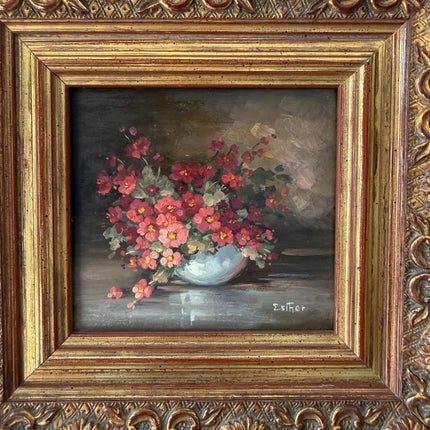 Detailed Floral Still Life Oil Painting "Flower Bowl" Handcrafted Small Art Holland Art Shop