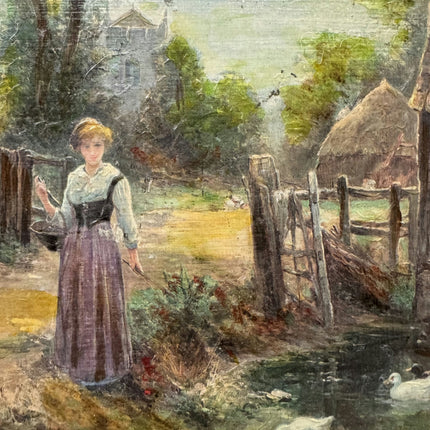 Refined Figurative Oil Painting "Young Woman" Traditional Small Art Holland Art Shop
