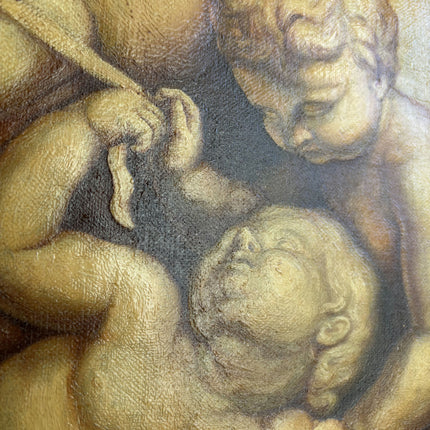 1918 Antique Figurative Oil Painting "Sleeping Cherubs" Art Holland Art Shop