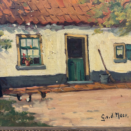 Authentic Landscape Oil Painting "Washing Woman" Expressive Art Holland Art Shop