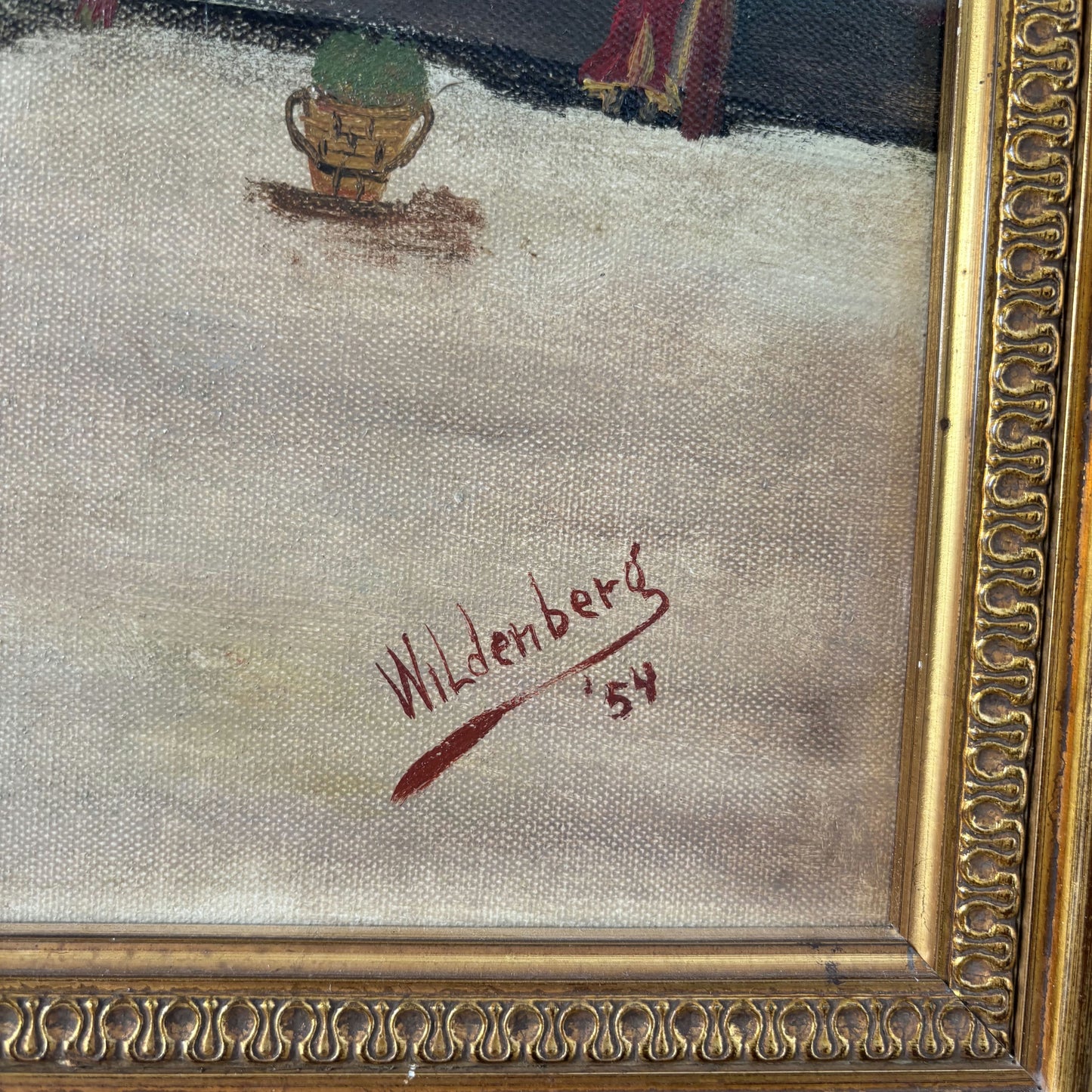 Classic Oil Painting Cityscape "Grazing Geese" Traditional Large Art