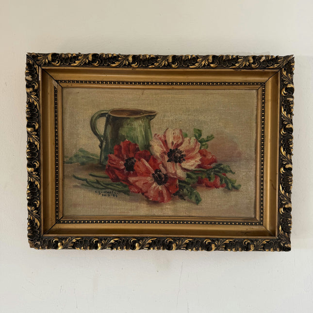 Remarkable Oil Painting Flowery Still Life "Flower Arrangement" Belgique Art Holland Art Shop