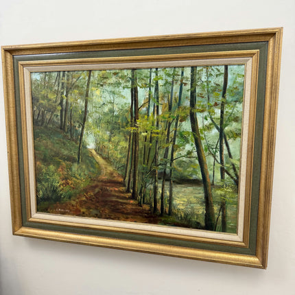 Traditional Landscape Oil Painting "Forest Path" Refined Large Artwork Holland Art Shop