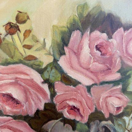 Traditional Floral Still Life Oil Painting "Pink Roses" Elegant Artwork Holland Art Shop