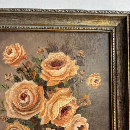 Expressive Floral Still Life Oil Painting "Yellow Roses" Elegant Small Artwork Holland Art Shop