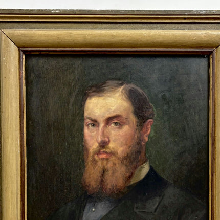 19th Century Antique Portrait Oil Painting "Bearded Man" Large Art Holland Art Shop