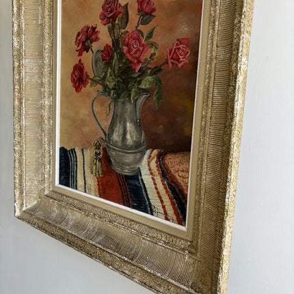 Handcrafted Floral Still Life Oil Painting "Rose Bouquet" Rustic Art Holland Art Shop