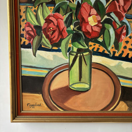 Classic Floral Still Life Oil Painting "Green Vase" Rustic Art Holland Art Shop