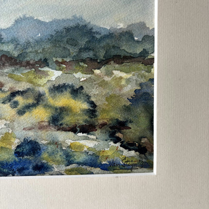Classic Landscape Aquarel "Framed Painting" Rustic Small Artwork Holland Art Shop
