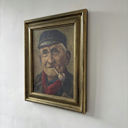 Refined Portrait Oil Painting "Smoking Man" Detailed Small Art Holland Art Shop