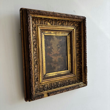 Authentic Landscape Oil Painting "Gilded Frame" Refined Small Artwork Holland Art Shop
