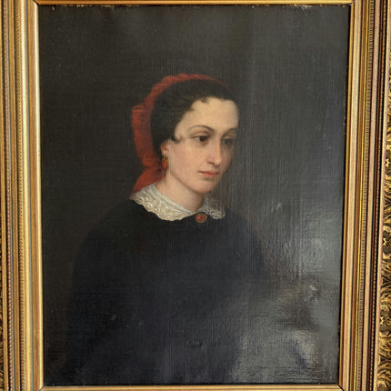 19th Century Antique Portrait Oil Painting "Framed Portrait" Art Holland Art Shop