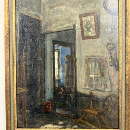 K Vercruysse Handcrafted Interior Oil Painting "Wooden Chair" Timeless Artwork Holland Art Shop