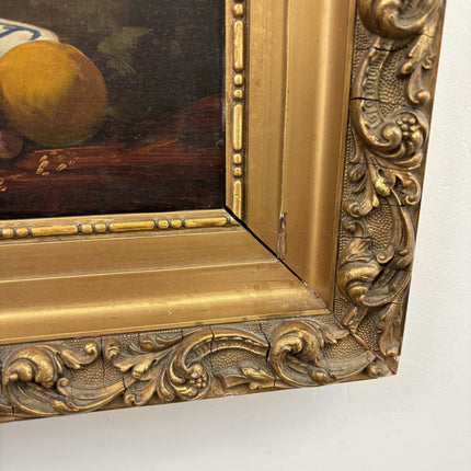 Authentic Still Life Oil Painting "Peach Plate" Rustic Art Holland Art Shop