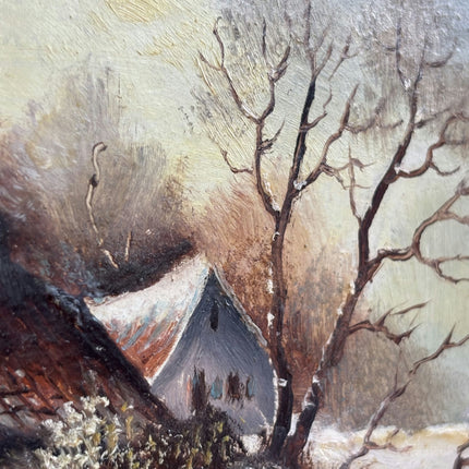 Rustic Winter Landscape Oil Painting "Framed Painting" Elegant Small Artwork Holland Art Shop