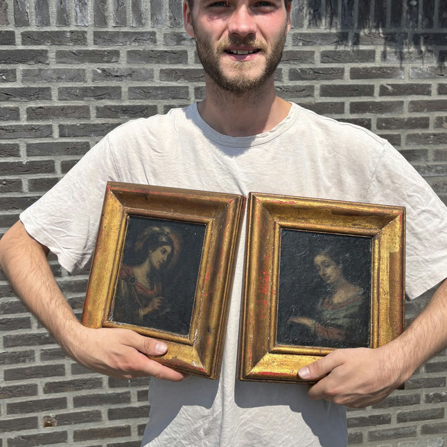 19th Century Antique Portrait Oil Painting "Bearded Man" Spanish Artwork Holland Art Shop