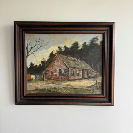 Expressive Landscape Oil Painting "Brick Cottage" Refined Artwork Holland Art Shop