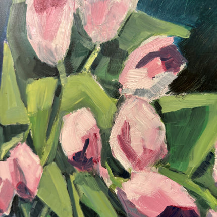 Classic Floral Still Life Oil Painting "Pink Tulips" Handcrafted Art Holland Art Shop