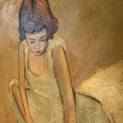 Handcrafted Oil Painting Portrait "Ballet Slipper Girl" Wonderful Medium Artwork Holland Art Shop