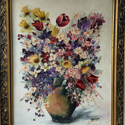 Figurative Oil Painting Flowery Still Life "Flower Vase" Large Artwork Holland Art Shop