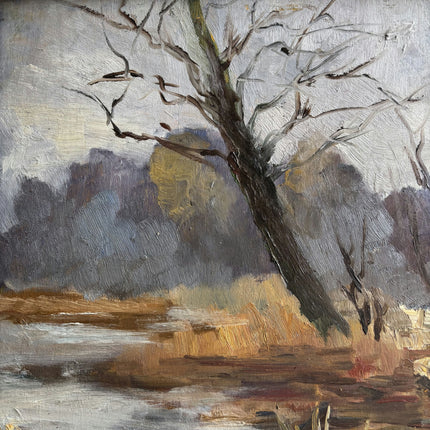 Classic Landscape Oil Painting "Leafless Tree" Original Artwork Holland Art Shop