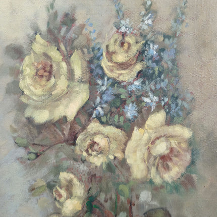 Expressive Floral Still Life Oil Painting "Yellow Roses" Elegant Artwork Holland Art Shop