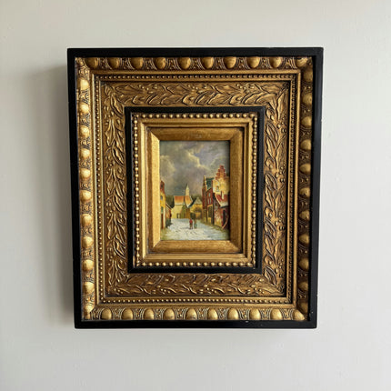 Timeless Cityscape Oil Painting "Gilded Frame" Vintage Artwork Holland Art Shop