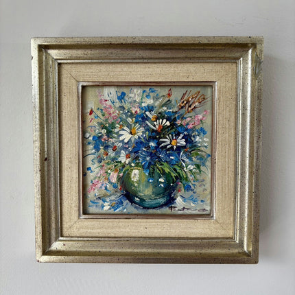 Striking Oil Painting Flowery Still Life "Flower Vase" Refined Small Artwork Holland Art Shop