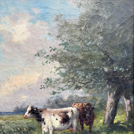 Haagse school 19th Century Antique Landscape Oil Painting "Gilded Frame" Art Holland Art Shop