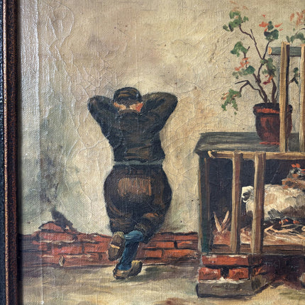 Vintage Figurative Oil Painting "Seated Woman" Authentic Artwork Holland Art Shop