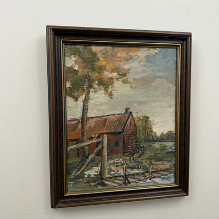 Classic Landscape Oil Painting "Water Wheel" Rustic Artwork Holland Art Shop