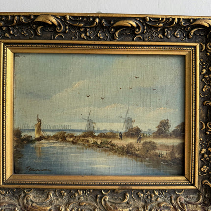 Handcrafted Seascape Oil Painting "Gilded Frame" Traditional Small Art Holland Art Shop