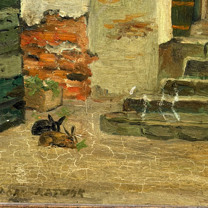 Authentic Still Life Oil Painting "Green Door" Timeless Small Art Holland Art Shop