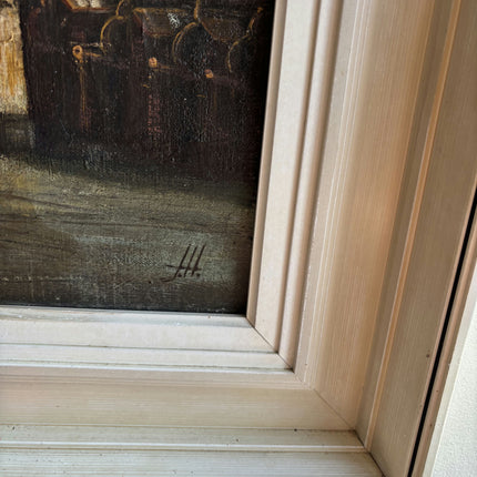 Antique Church Interior Oil Painting "Church Interior" Expressive Large Artwork Holland Art Shop