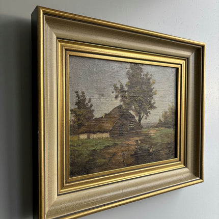 Timeless Landscape Oil Painting "Thatched Cottage" Original Art Holland Art Shop