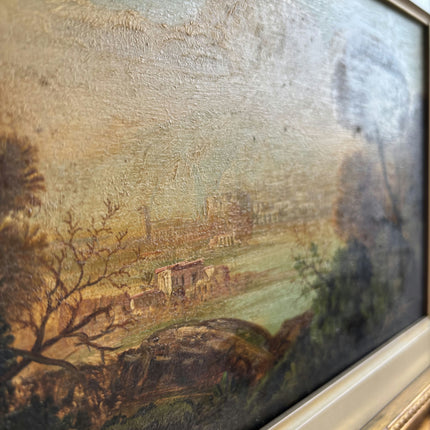 Original Landscape Oil Painting "Golden Frame" Handcrafted Artwork Holland Art Shop