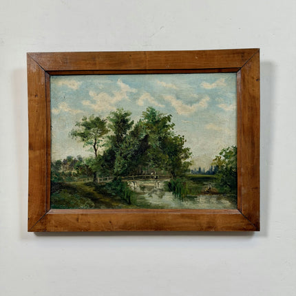 19th Century Antique Landscape Oil Painting "Framed Painting" Small Artwork Holland Art Shop