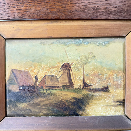 Rustic Landscape Oil Painting "Wooden Frame" Classic Small Artwork Holland Art Shop