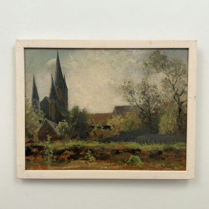 Elegant Landscape Oil Painting "Village Church" Timeless Artwork Holland Art Shop