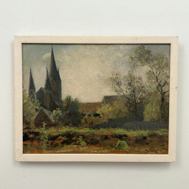 Elegant Landscape Oil Painting "Village Church" Timeless Artwork Holland Art Shop