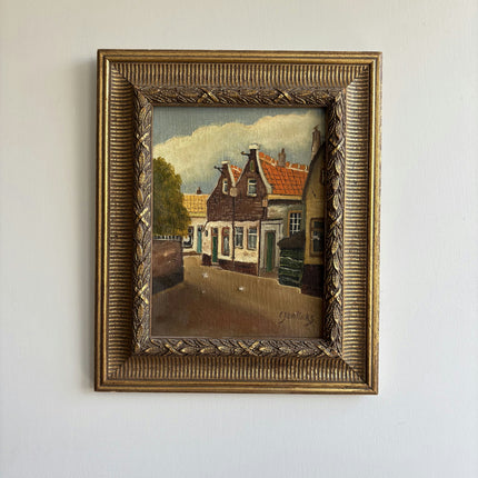 Expressive Cityscape Oil Painting "Framed Painting" Authentic Small Art Holland Art Shop