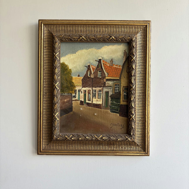 Expressive Cityscape Oil Painting "Framed Painting" Authentic Small Art Holland Art Shop