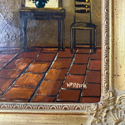 Vintage Interior Oil Painting "Gilded Frame" Rustic Small Art Holland Art Shop