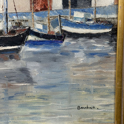 Rustic Harbor Scene Oil Painting "Mooring Boats" Refined Art Holland Art Shop