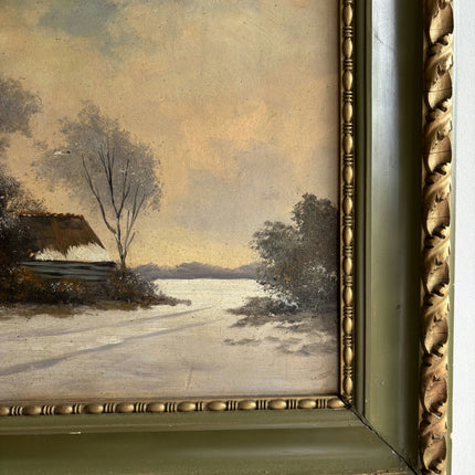 Timeless Winter Landscape Oil Painting "Snowy Cottage" Expressive Artwork Holland Art Shop