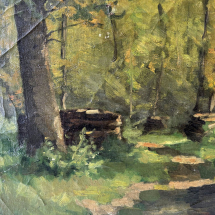 Classic Landscape Oil Painting "Forest Path" Authentic Small Artwork Holland Art Shop