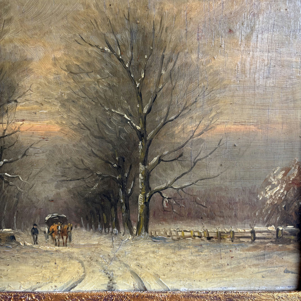 Authentic Winter Landscape Oil Painting 