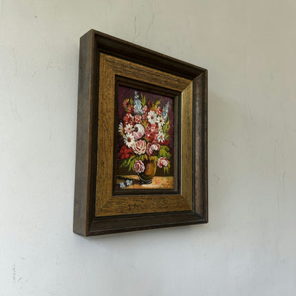 Elegant Floral Still Life Oil Painting "Flower Vase" Original Small Artwork Holland Art Shop
