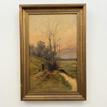 Traditional Landscape Oil Painting "Solitary Walker" Refined Art Holland Art Shop