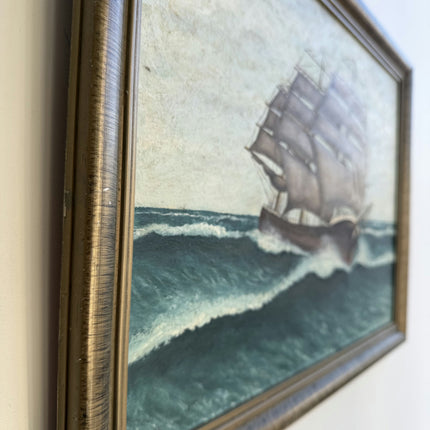 Traditional Seascape Oil Painting "Clipper Ship" Vintage Artwork Holland Art Shop